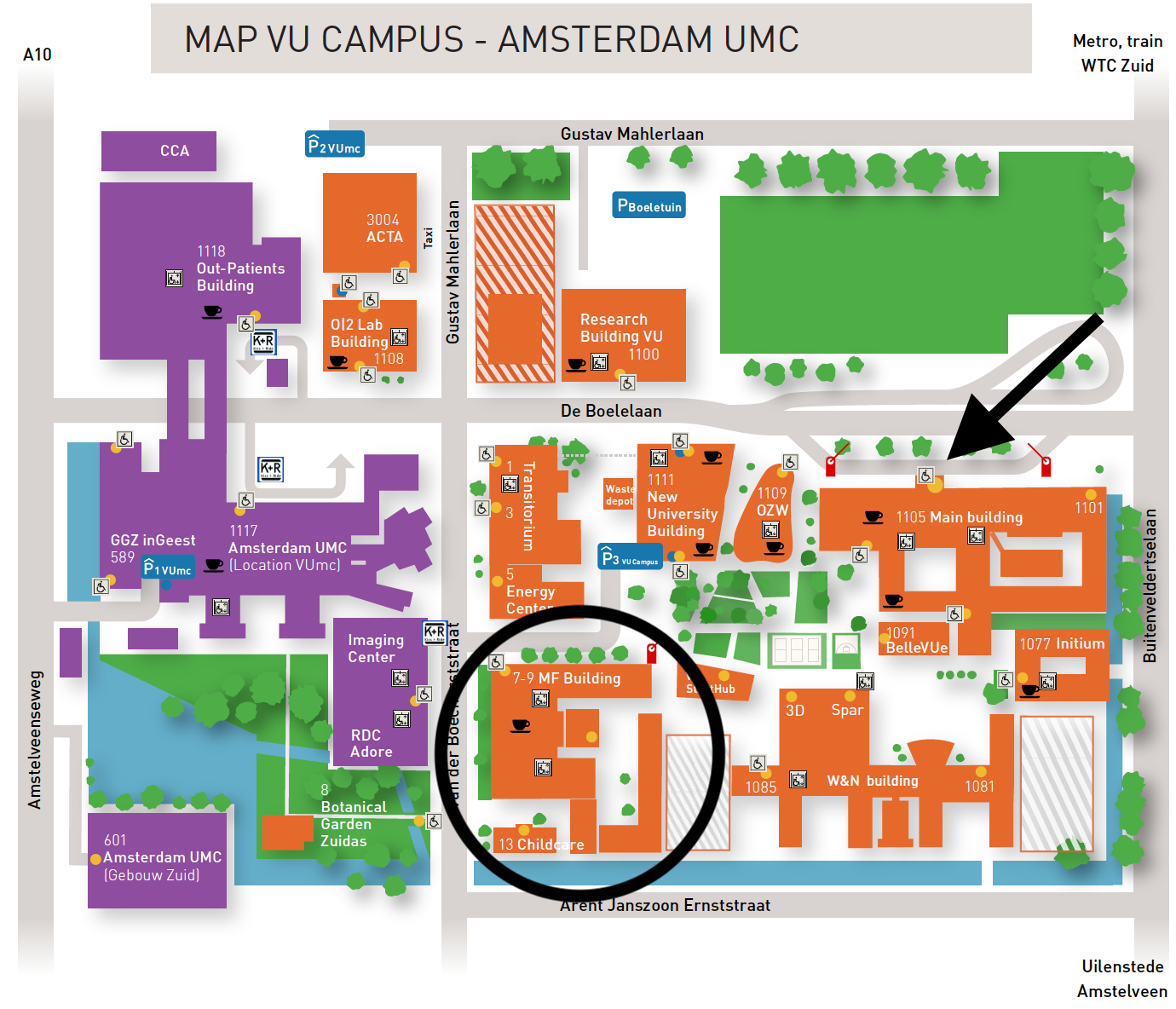 Map of VU Amsterdam