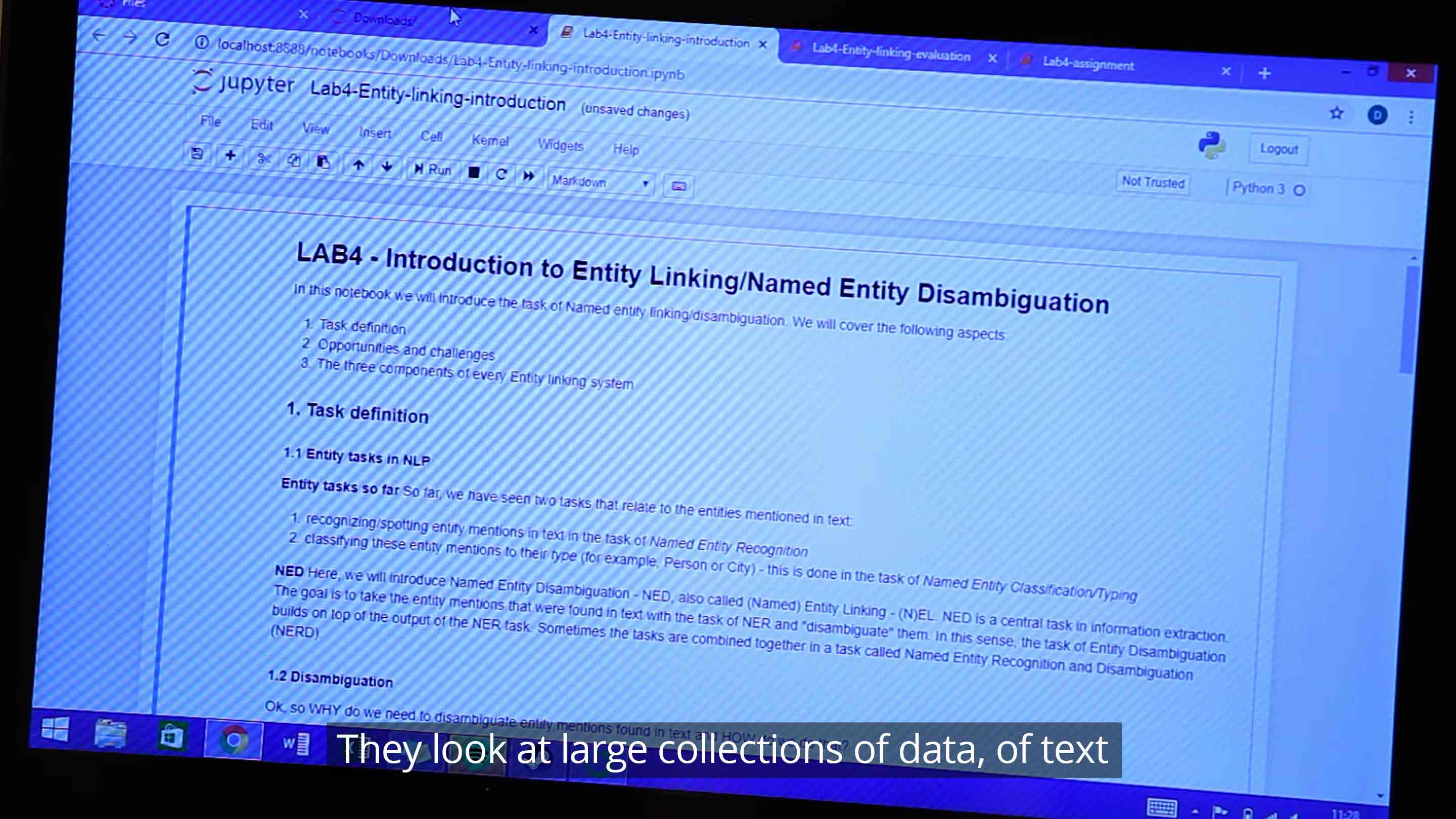they look at large collections of data, of text.